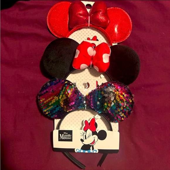 Disney Other - Disney Minnie Mouse Bow Ear Headbands | Set of 3